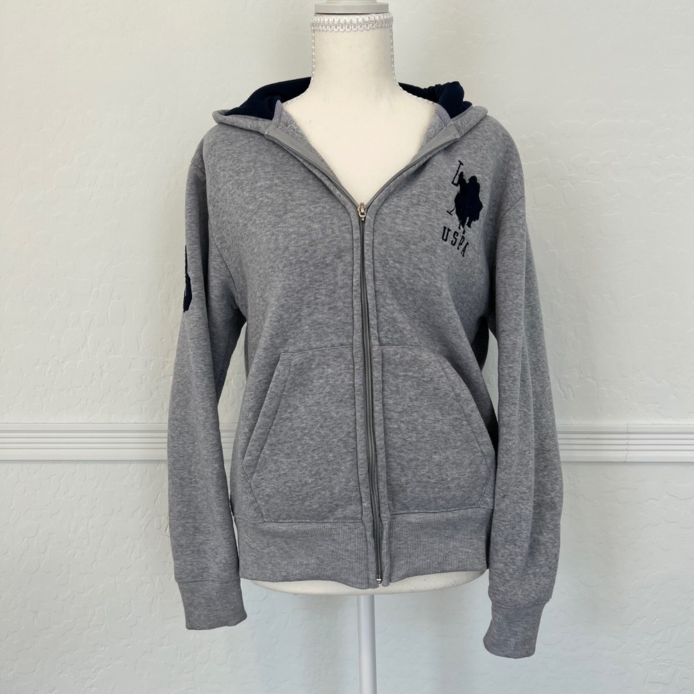 vintage polo assn graphic varsity zip up hoodie